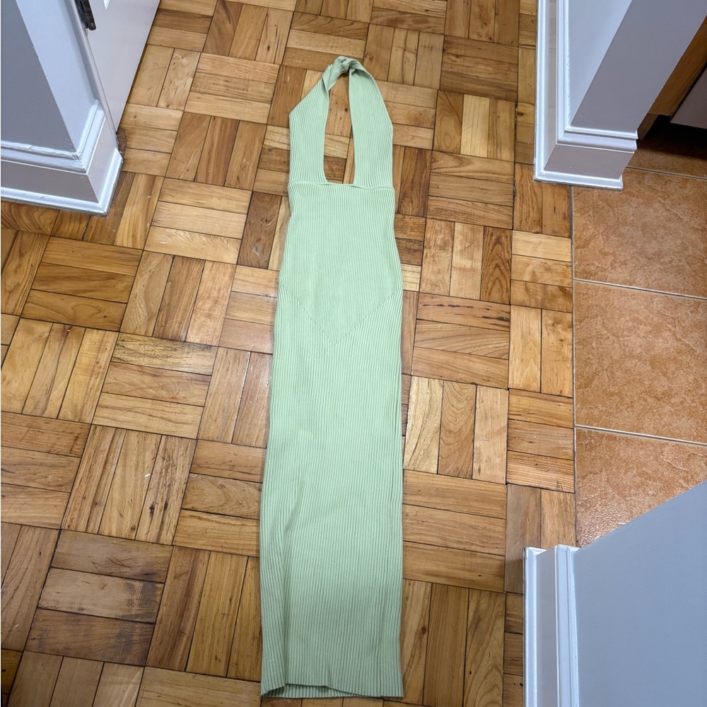 Ramy Brook Halter Ribbed Maxi Dress - Light Green